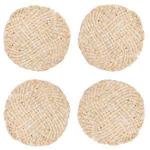 Hope & May Handwoven Natural Pila Coasters (Set of 4)